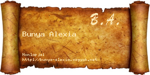 Bunya Alexia névjegykártya